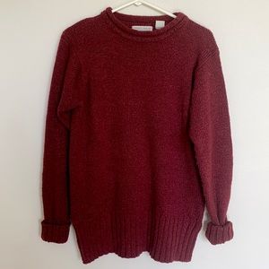 Red Knitted Thick Sweater